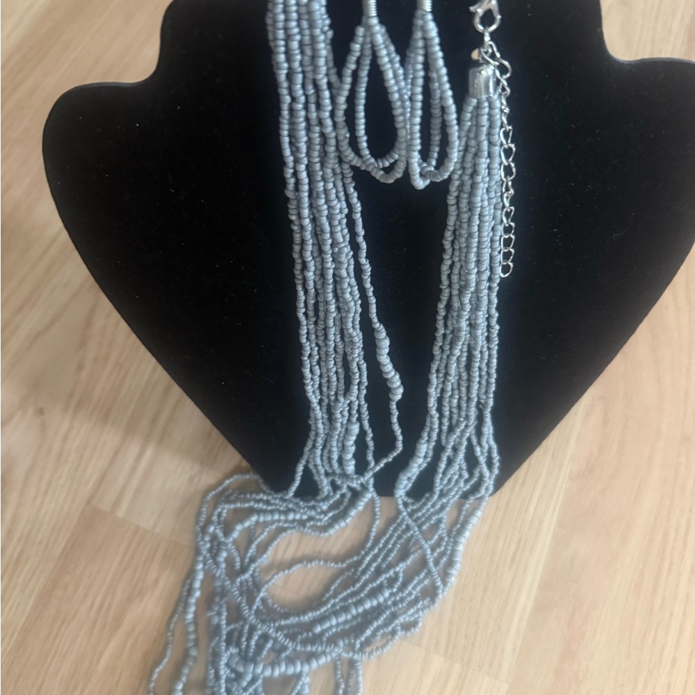 Paparazzi Silver Beaded Necklace Set